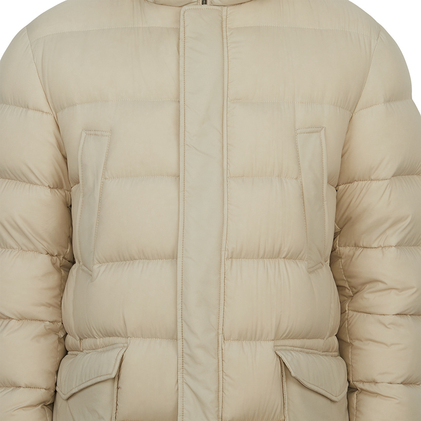 Herno Long-sleeved Down Jacket In Nude