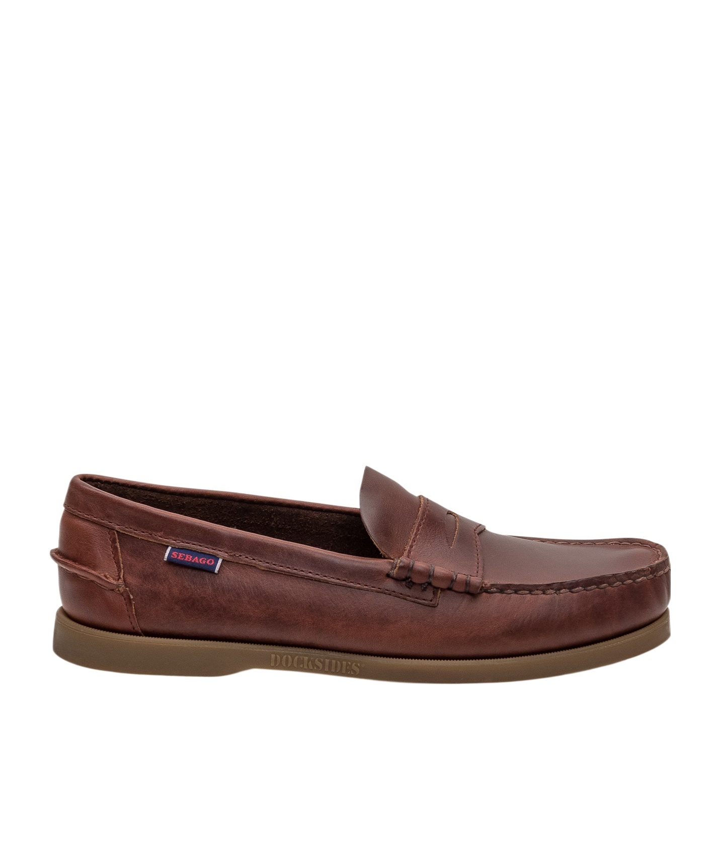 Sebago Dolphin Waxed-leather Penny Loafers In Brown