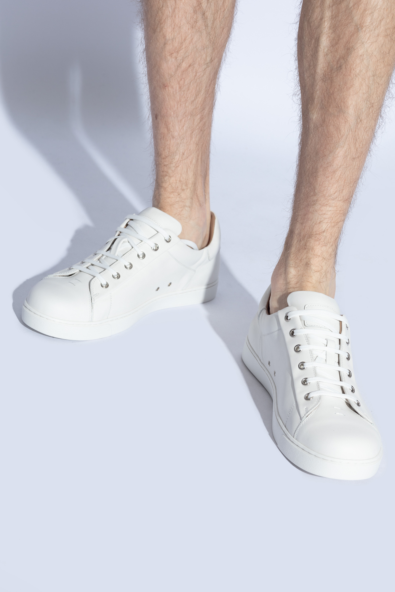 Gianvito Rossi Leather Sneakers In White