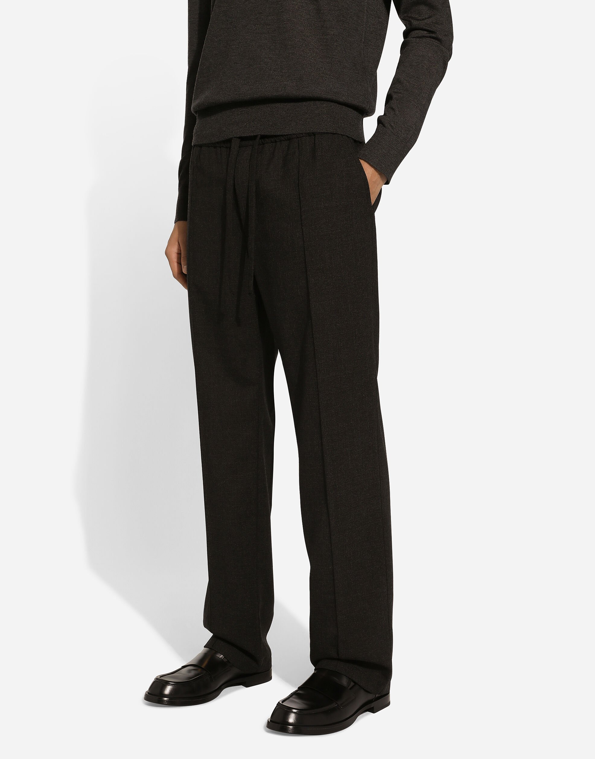 Dolce & Gabbana Cashmere Jogging Pants With Dg Logo In Black