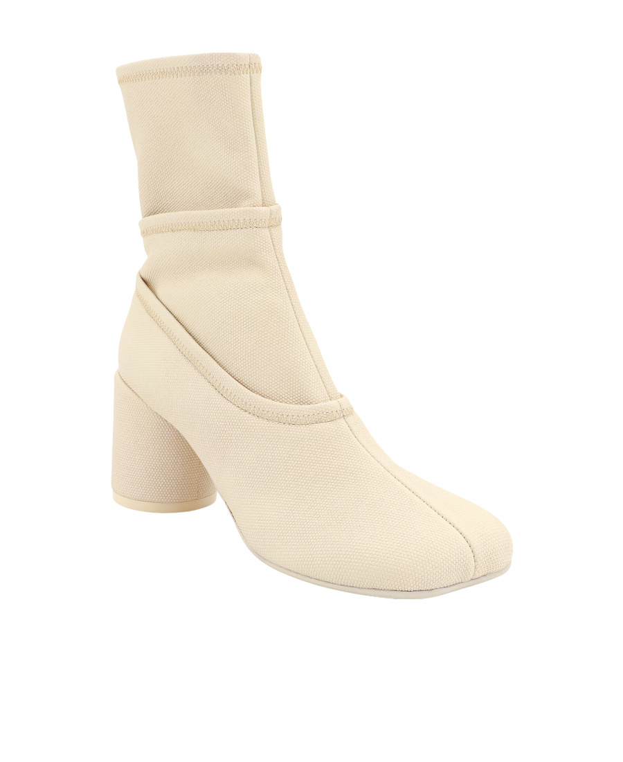 Mm6 Maison Margiela Coated Canvas Ankle Boots Mm6 Anatomy Shape In Nude
