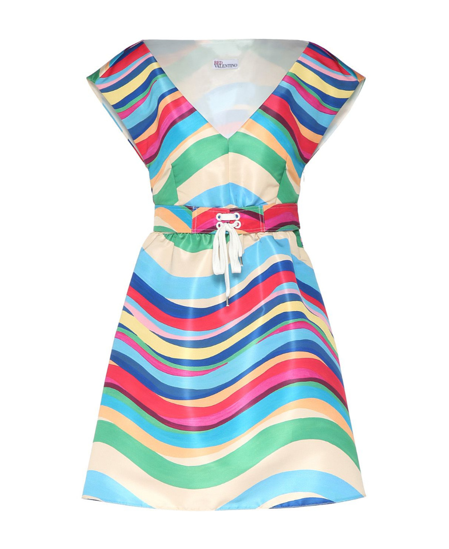 Red Valentino Printed Short-sleeved Dress In Multicolor