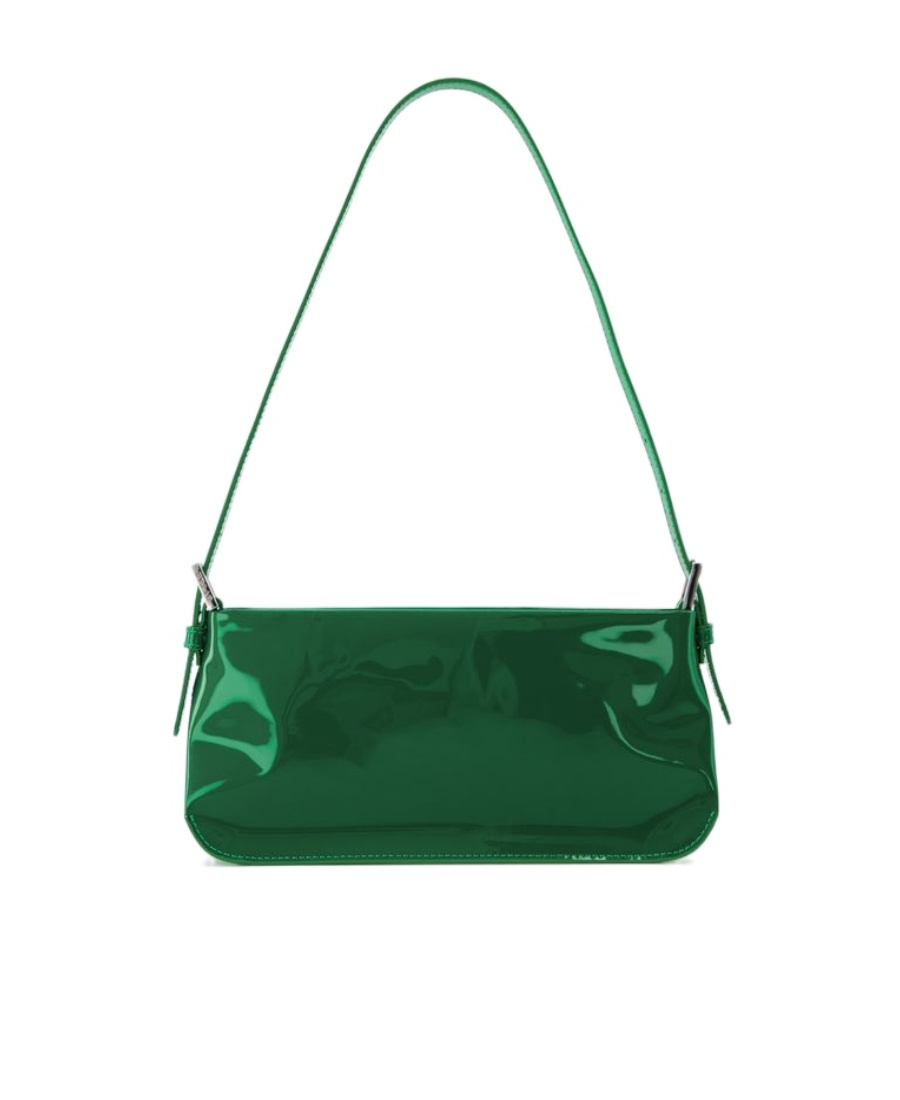 By Far Dulce Bag In Green Patent Leather In Green
