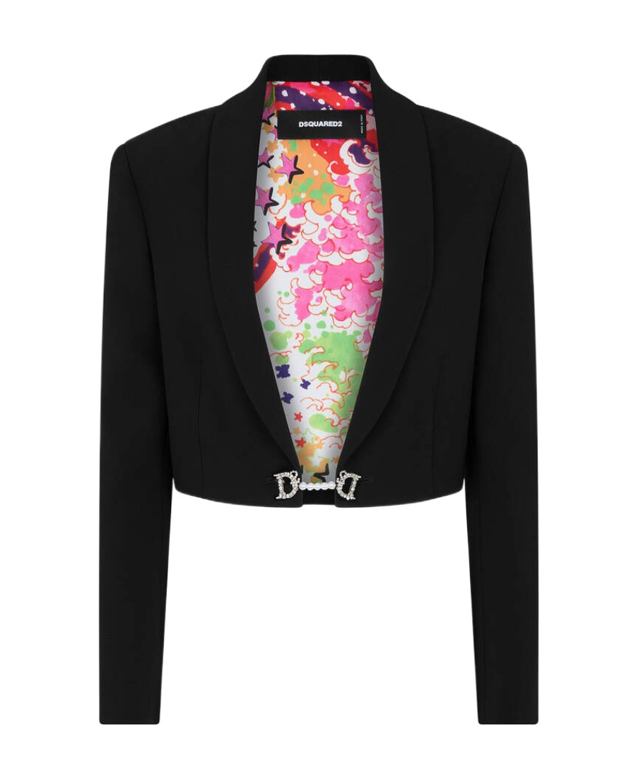 Dsquared2 Black Black Black Black Black Black Black Black Black Black Black Black Black D2 Jewel Short Jacke In Black