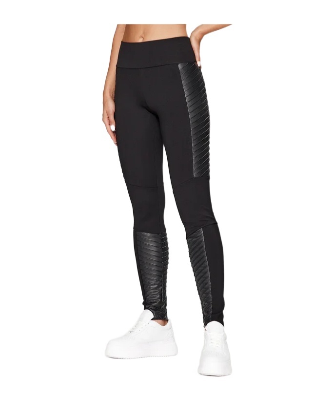 Ea7 Elastic Waist Leggings In Black