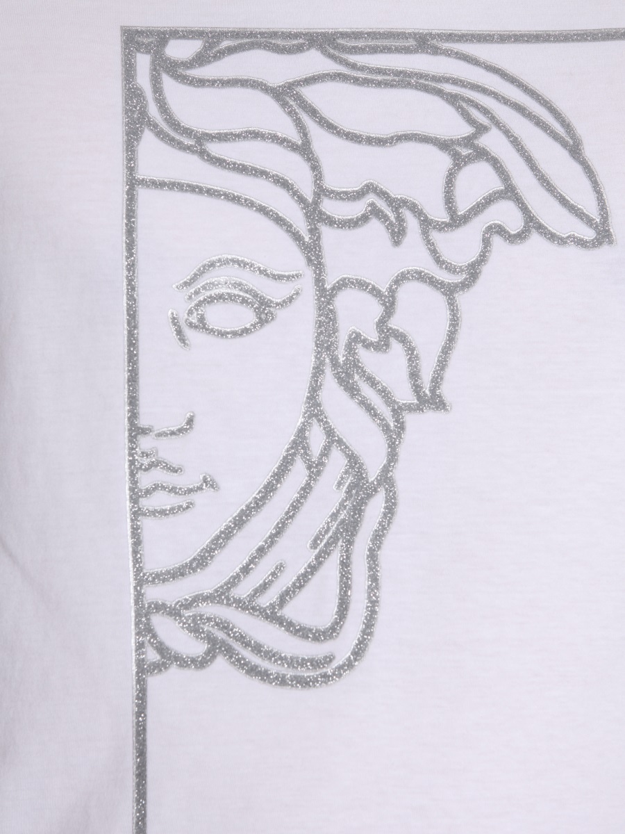 Versace Logo Printed T-shirt In White