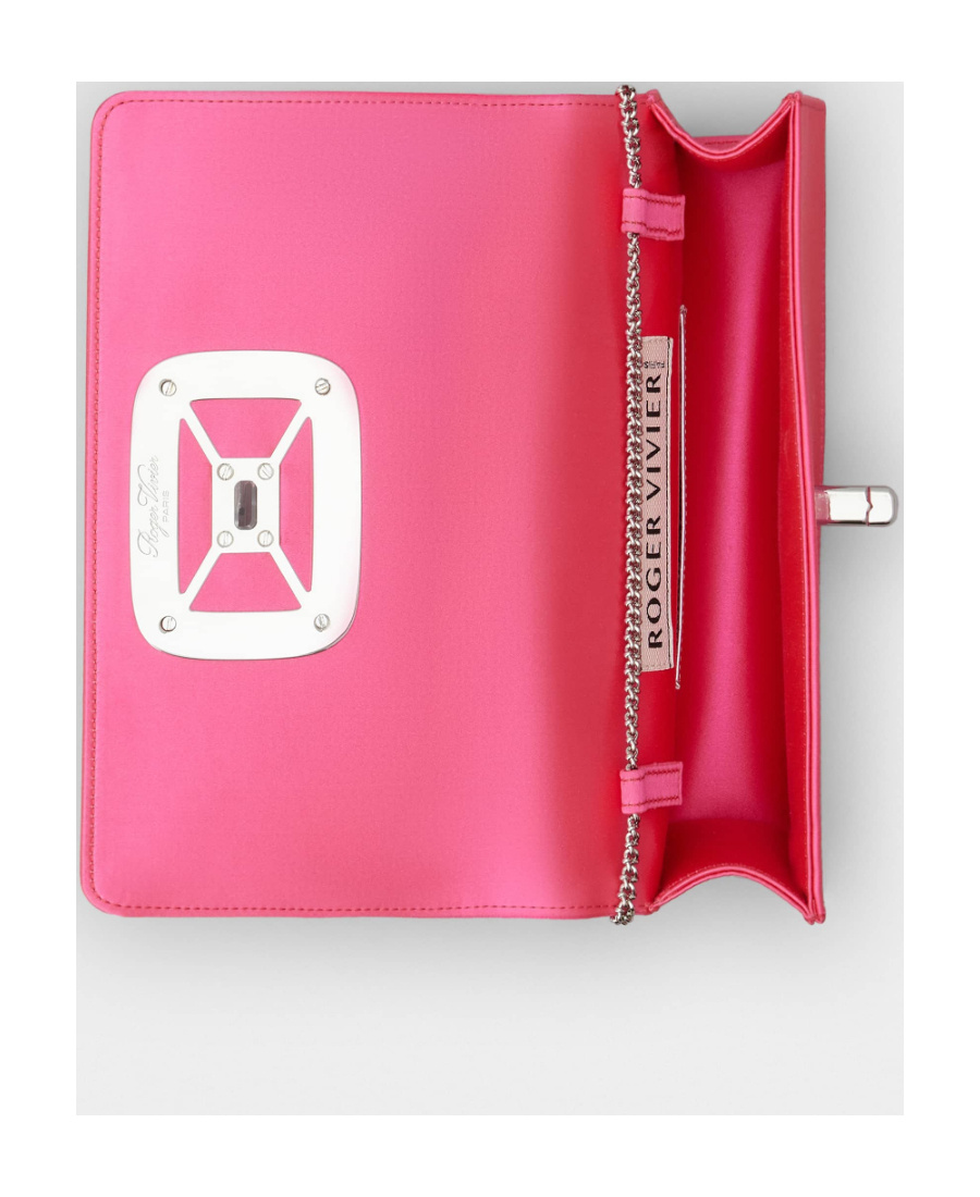 Shop Roger Vivier Viv' Choc Jewel Mini Bag In Satin In Pink