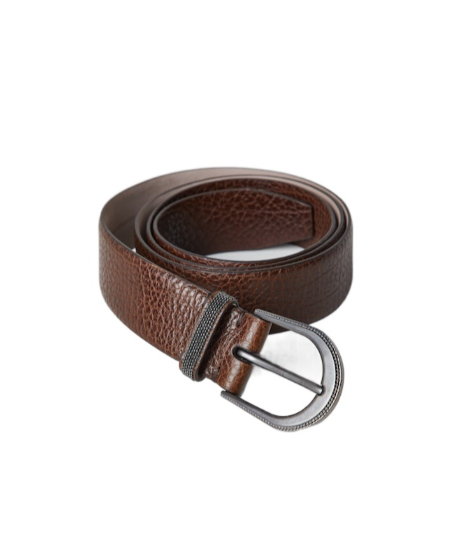 Brunello Cucinelli Grained Leather Belt In Multicolor