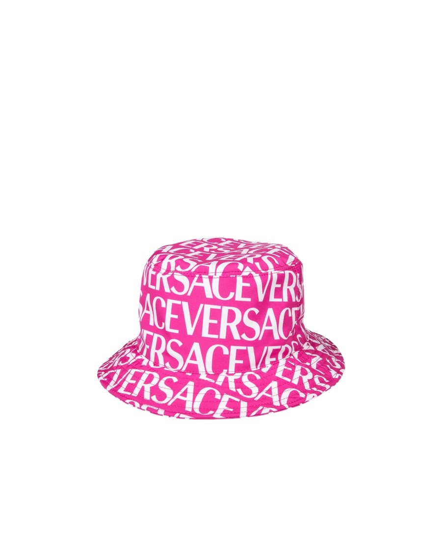 Versace Logo-lettering Bucket Hat In Pink