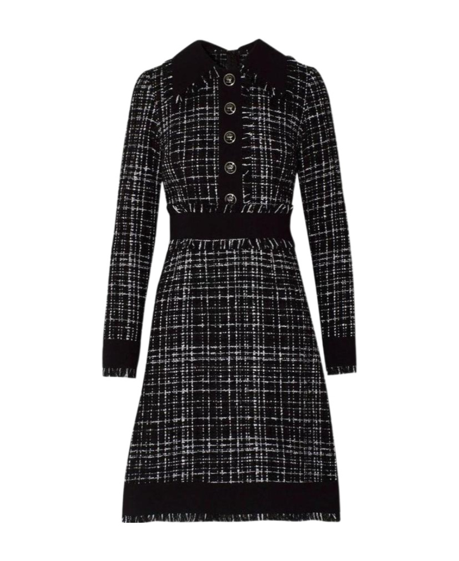 Dolce & Gabbana Tweed Mini Dress In Black