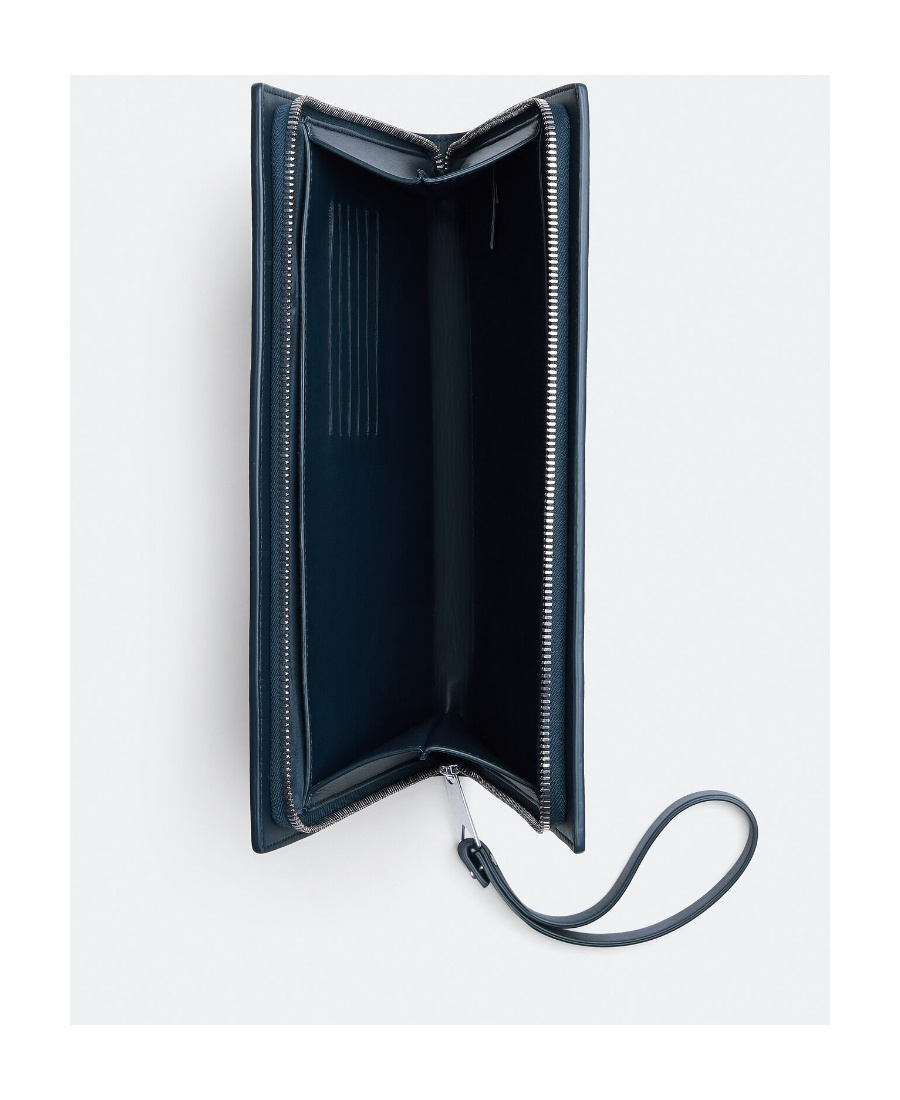 Bottega Veneta Medium Intrecciato Document Case In Blue