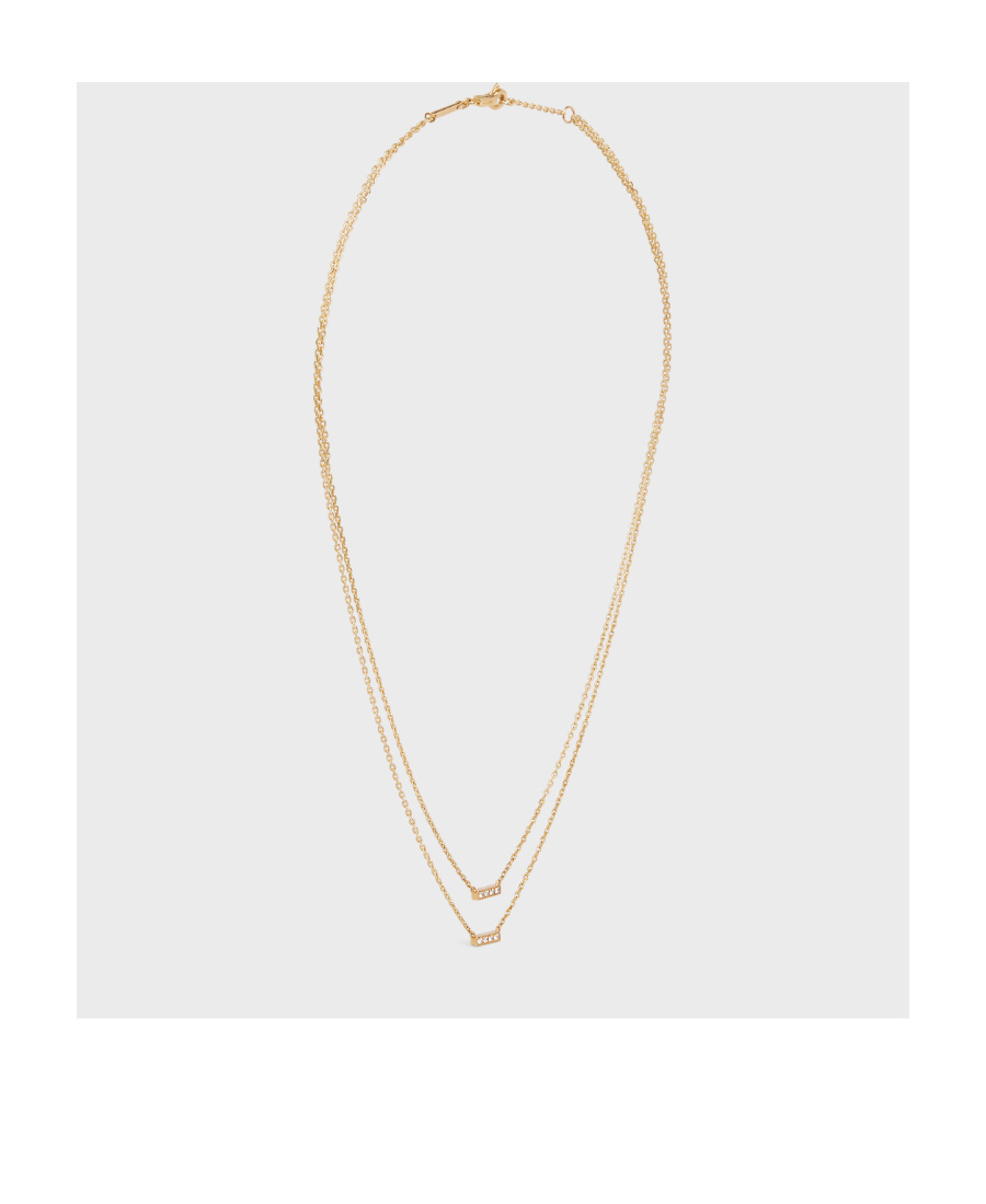 Celine Line Double Necklace In Yellow