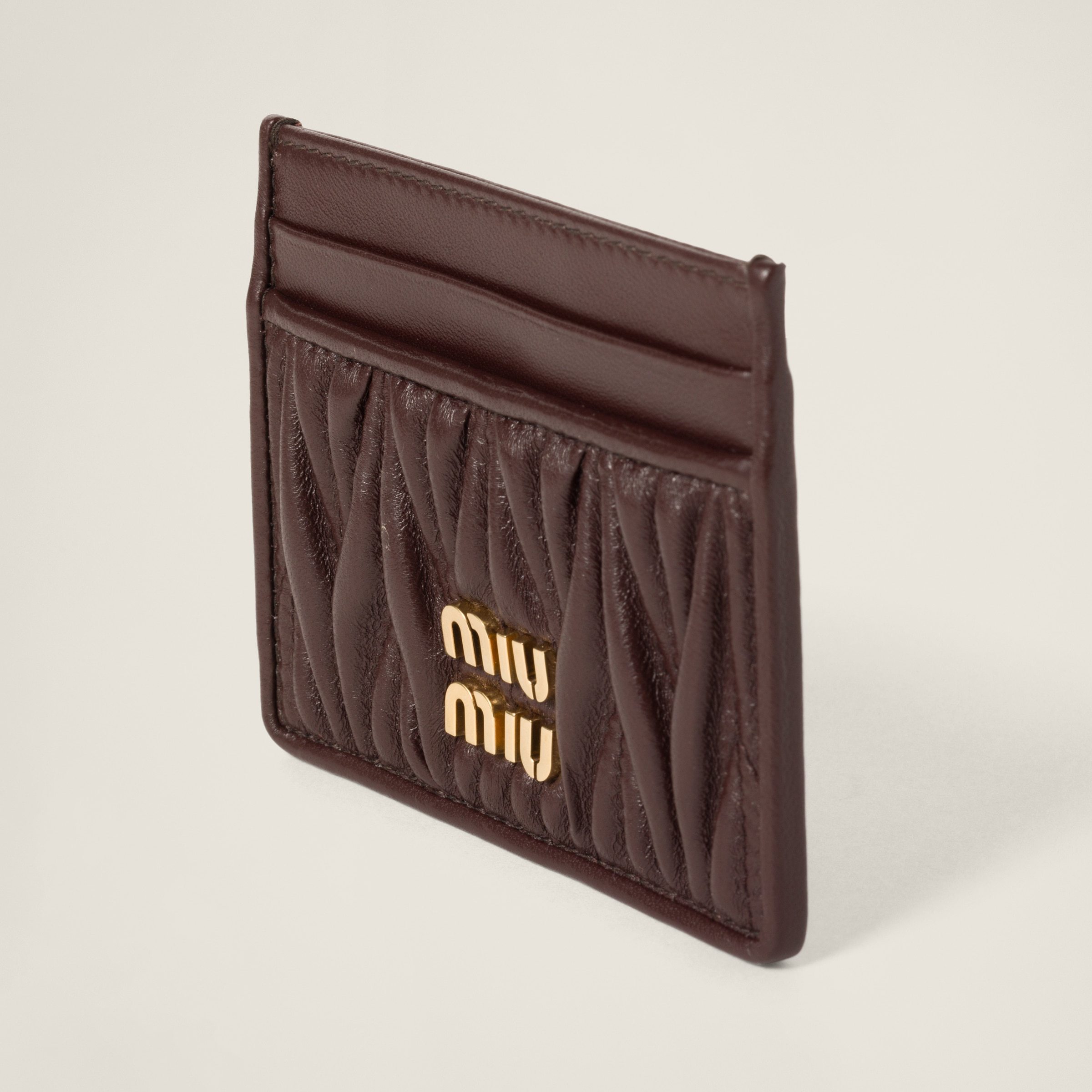 Miu Miu Nappa Matelasse Card Holder`