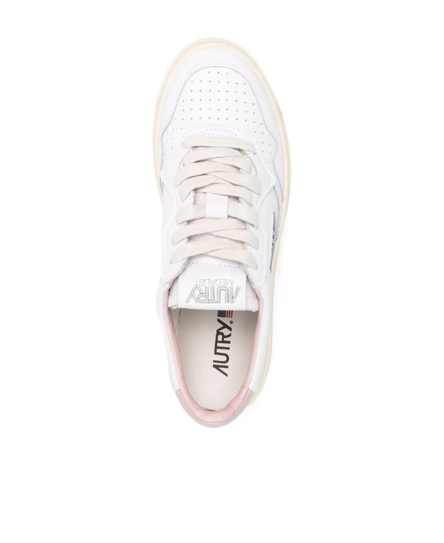 Autry Medalist Low-top Bicolor Leather Sneakers In White