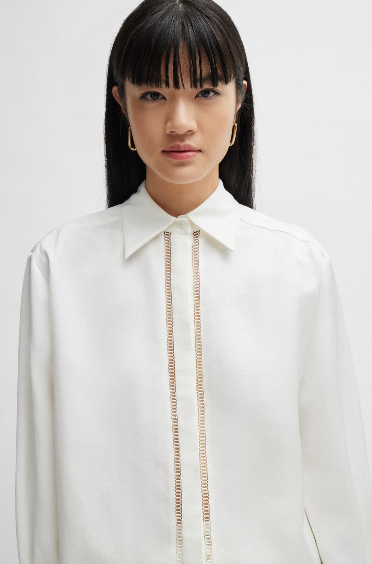 Hugo Boss Long-sleeved Shirt In White