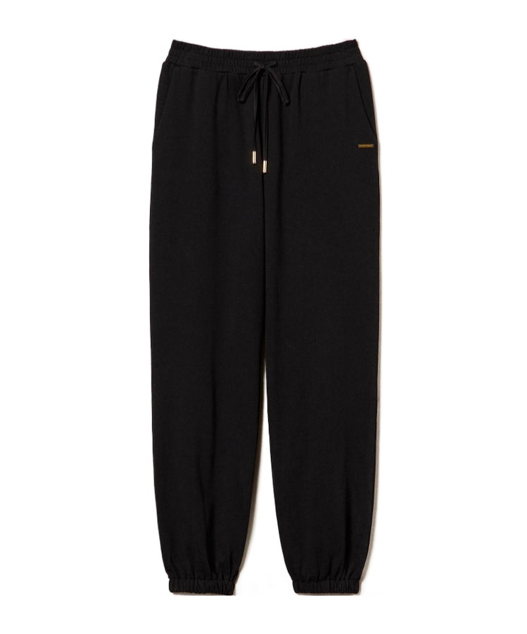 Shop Twinset Satin-trim Track Pants In Black