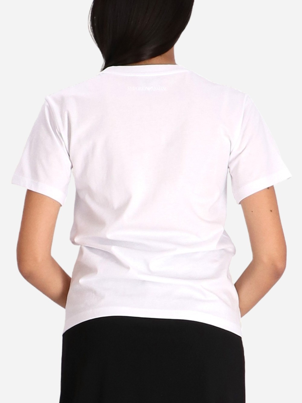 Shop Emporio Armani Open-necked Black Shirt In White