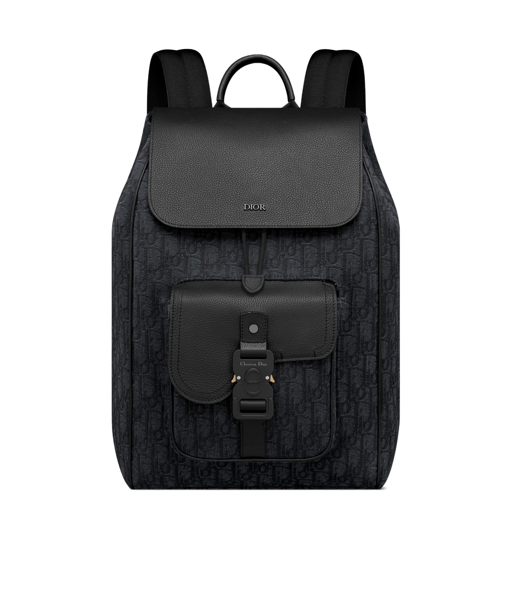 Dior Logo Saddle Backpack In Black