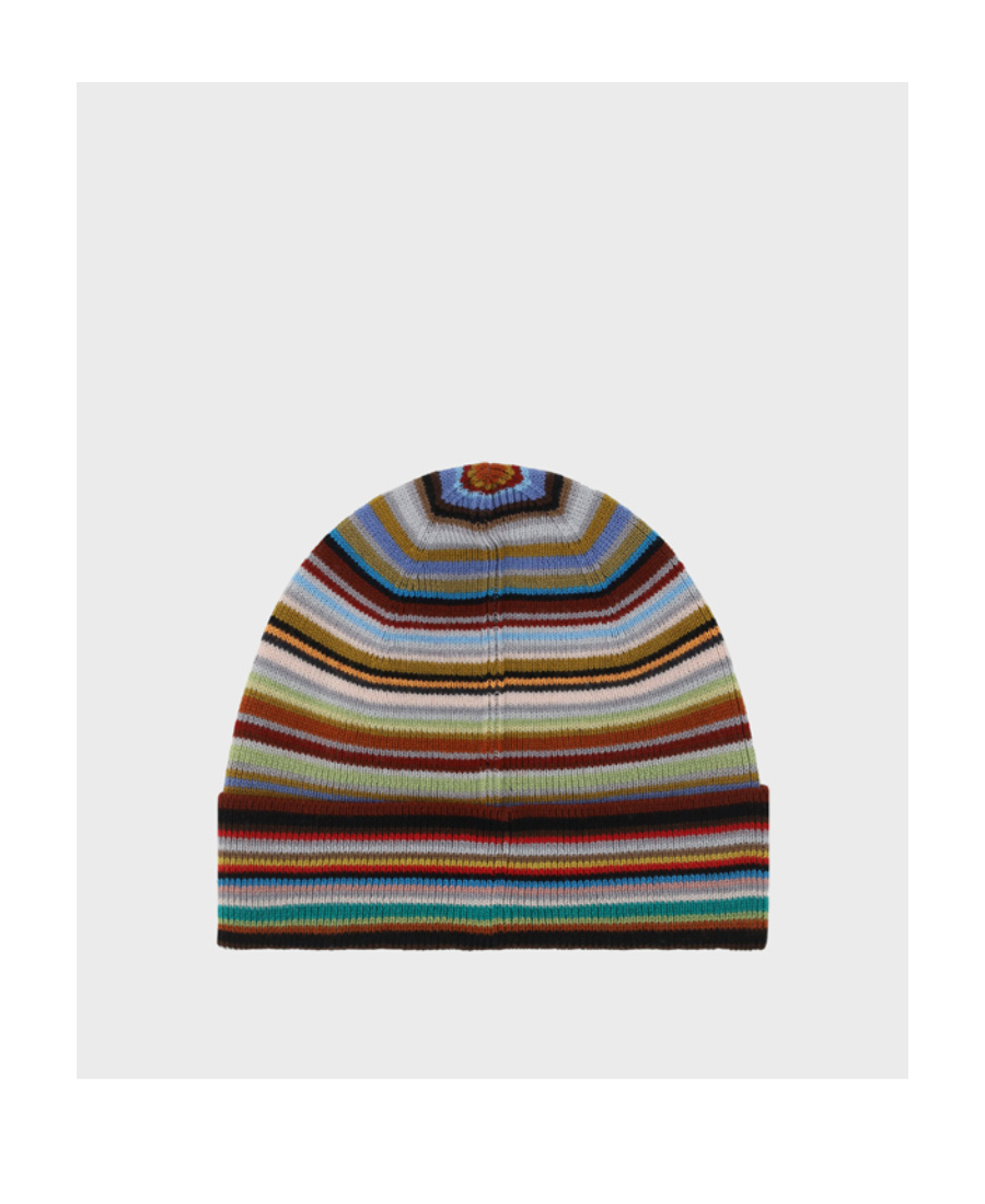 Paul Smith Patterned Intarsia-knit Virgin-wool Beanie In Multicolor
