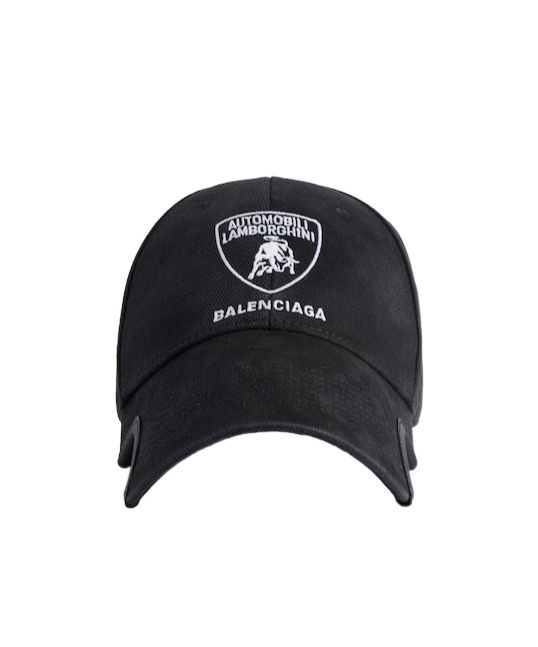 Balenciaga X Automobili Lamborghini Logo Embroidered Adjustable Baseball Cap