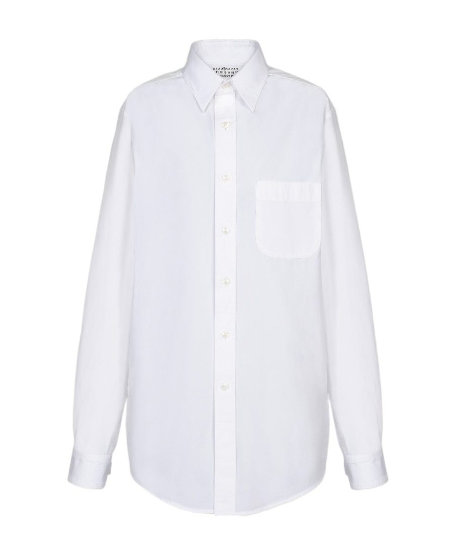 Maison Margiela Buttoned Long-sleeved Shirt In White