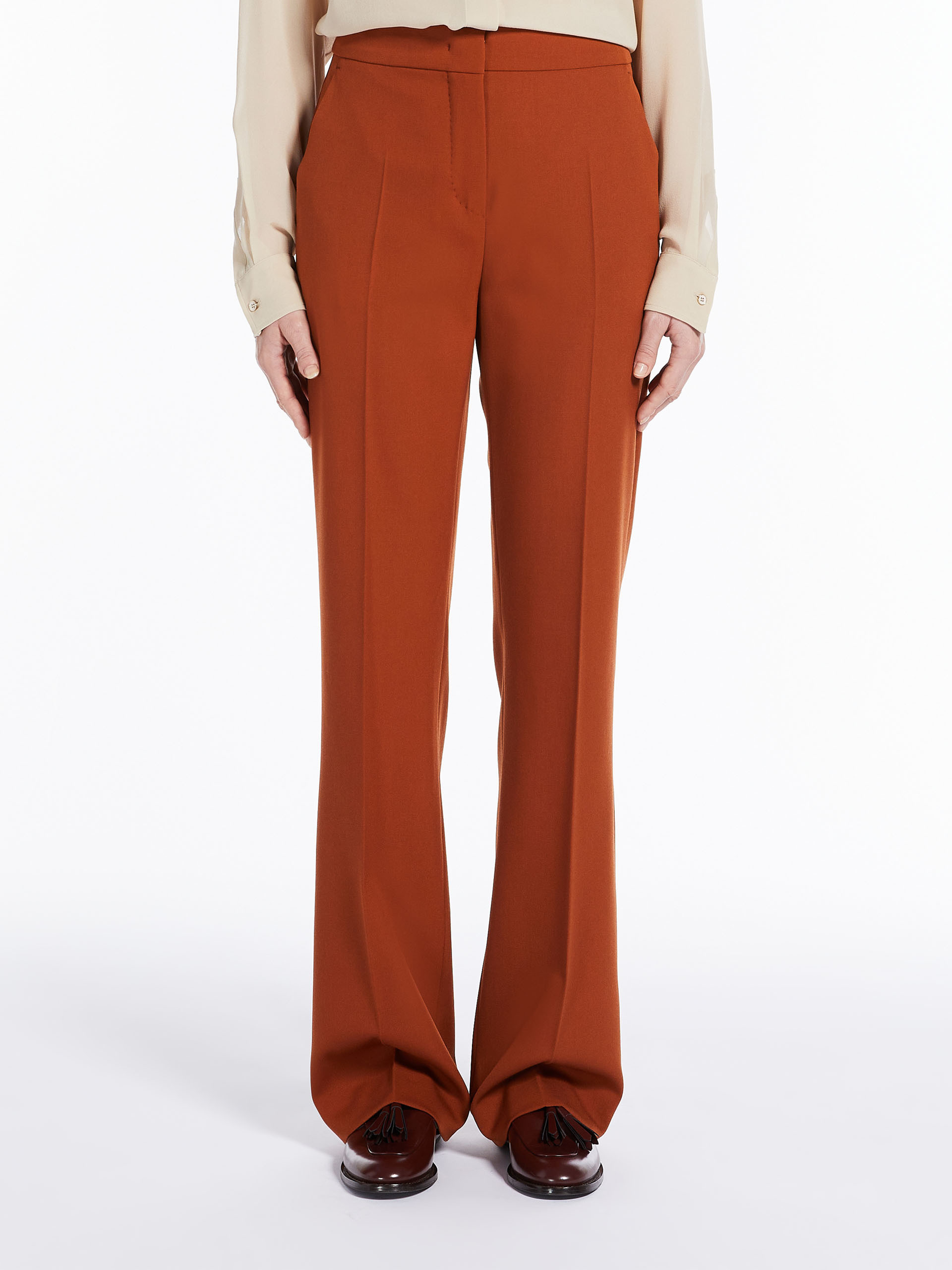 Max Mara Logo Horn Casual Pants In Brown