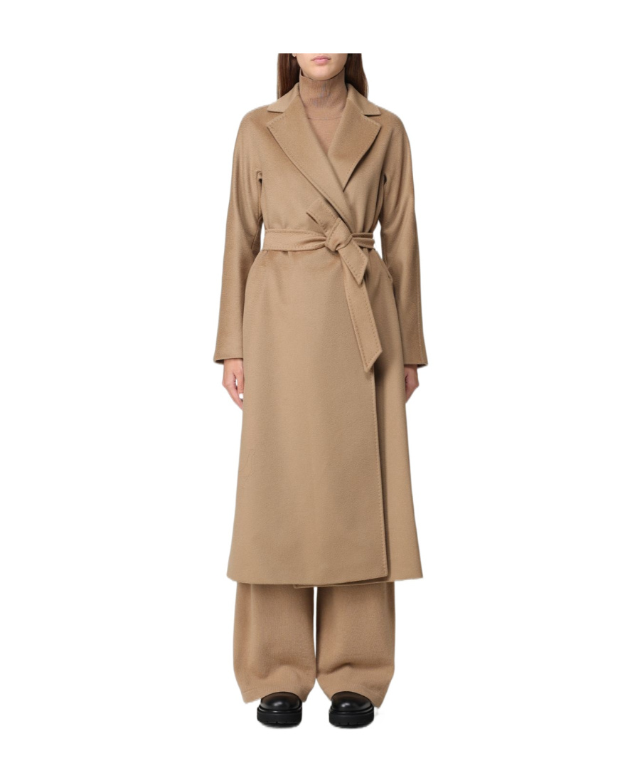 Max Mara Strap-up Coat In Brown