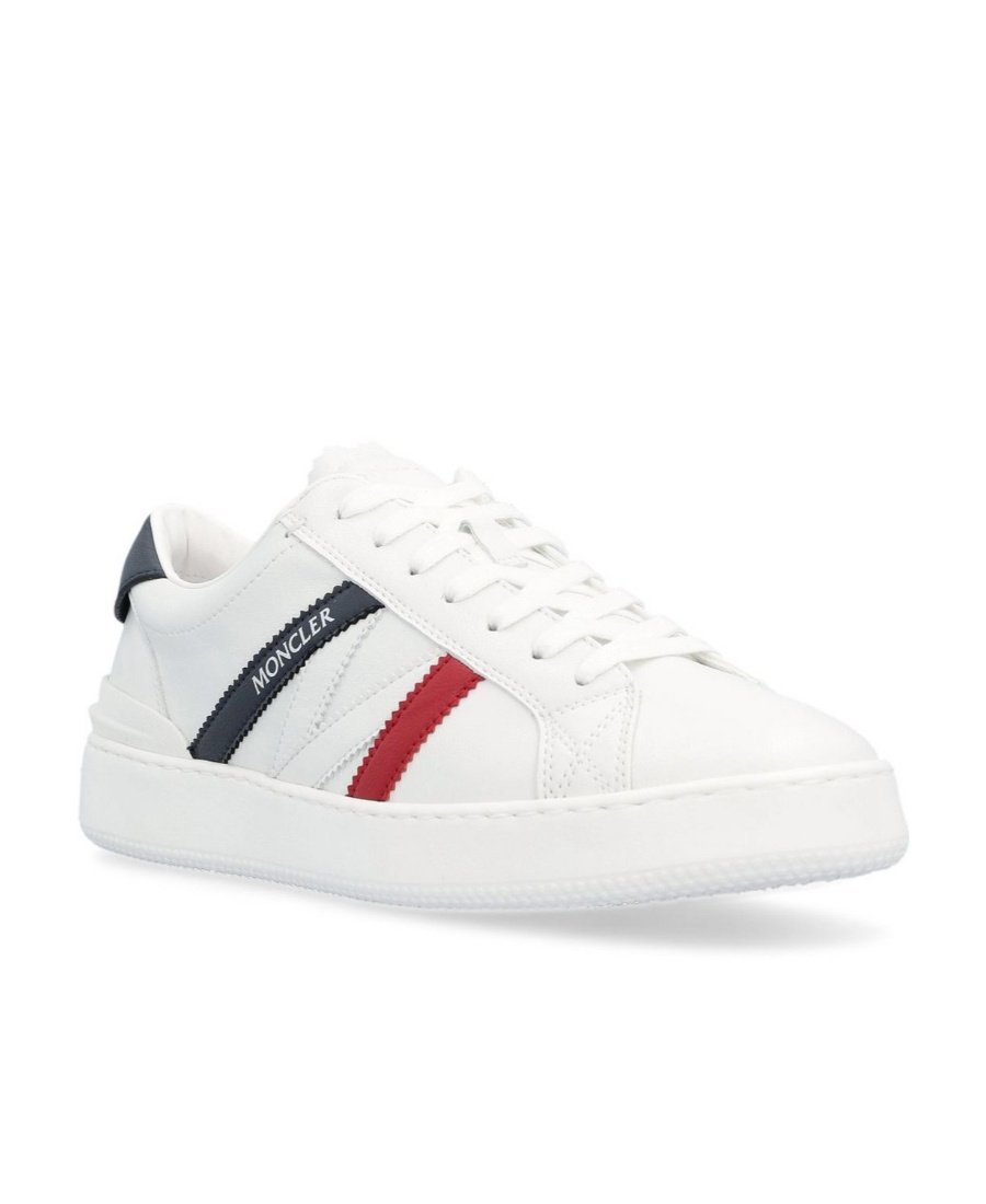 Shop Moncler Faux-leather Sneakers In White