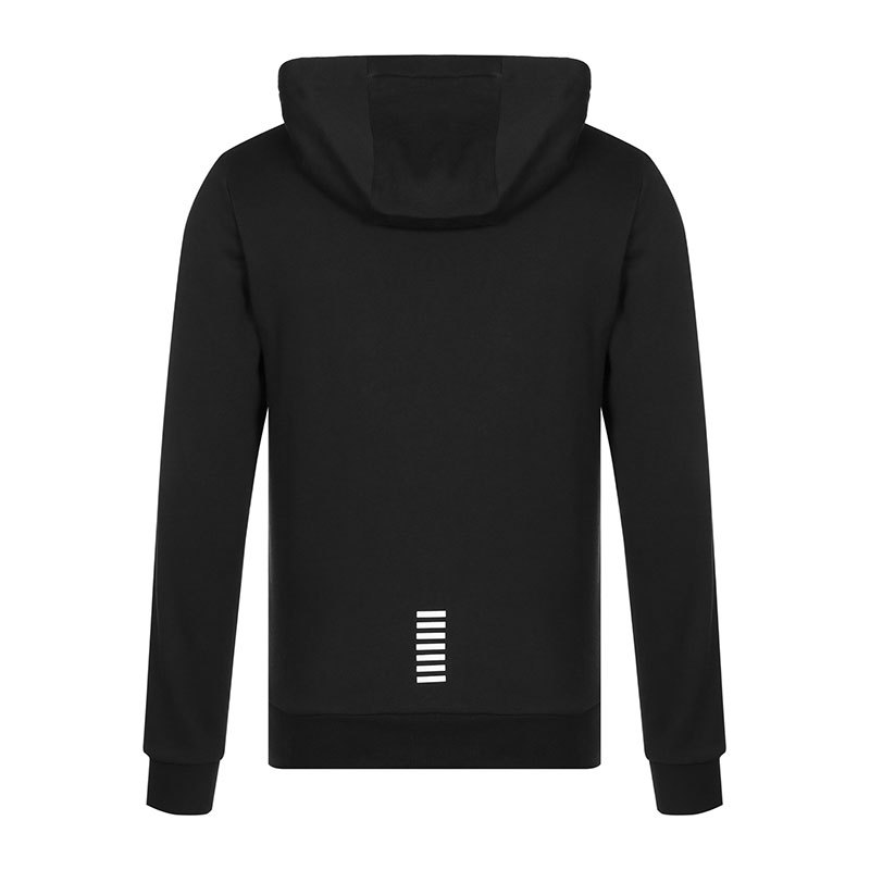 Ea7 Logo Hooded Sweater In Black