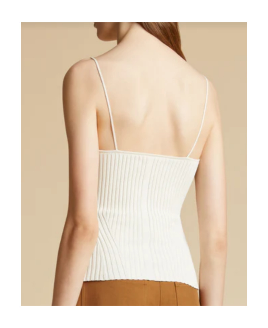 Khaite The Ziggy Knitted Top In White