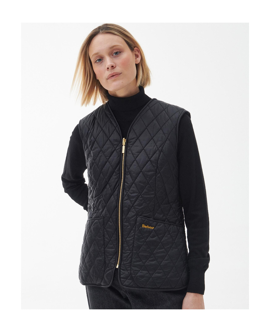 Barbour Logo-embroidered Quilted Reversible Gilet In Black