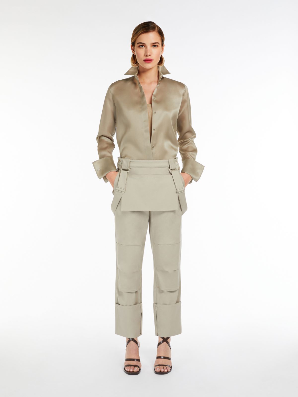 Max Mara Sfilata Nola Silk Shirt In Nude
