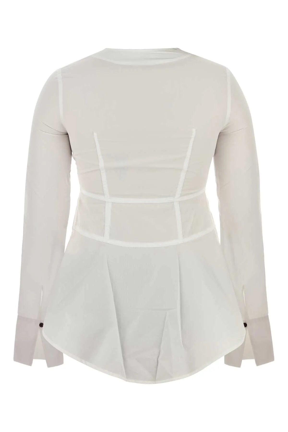 Co Poplin Shirt With Long Sleeves And Peplum Hem