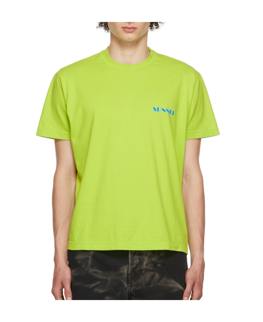 Sunnei Logo-print Cotton T-shirt In Green