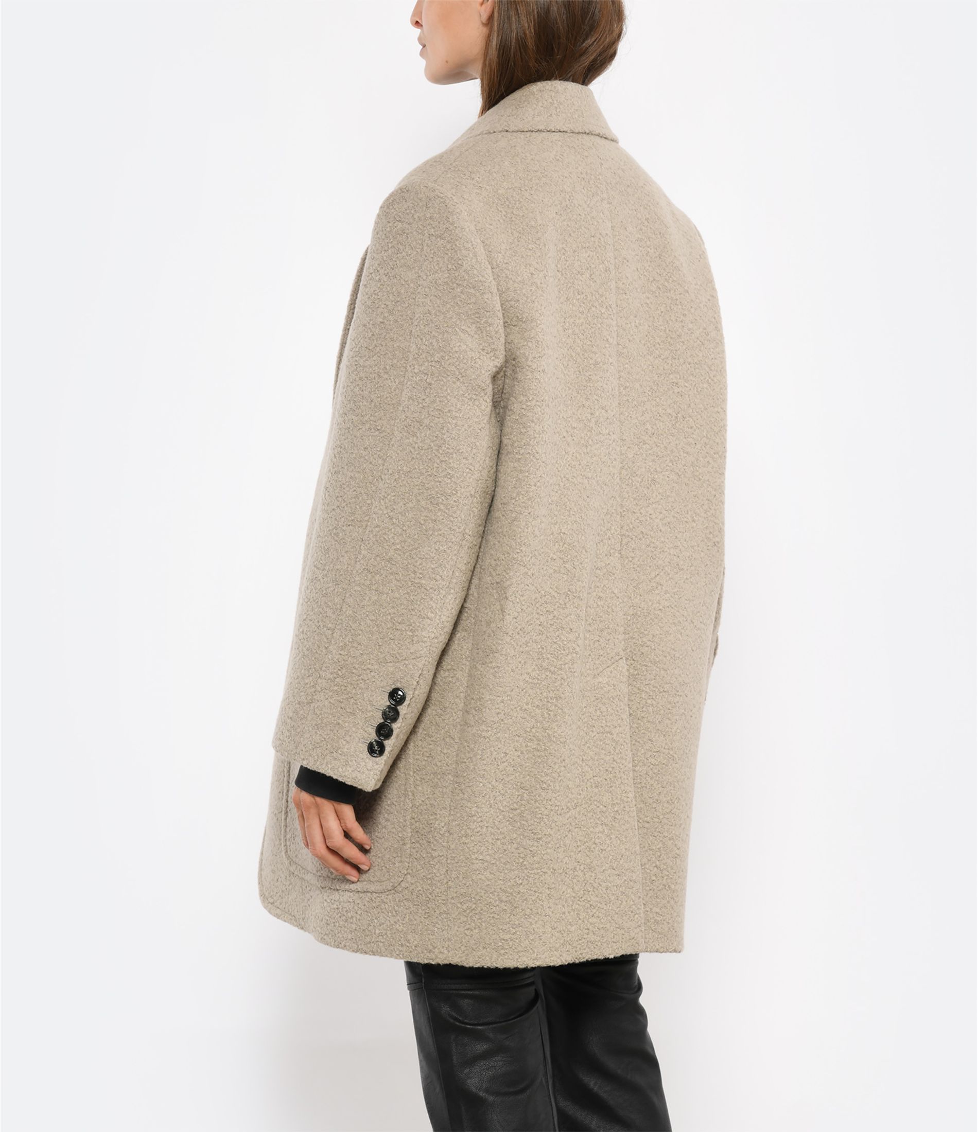 Ami Alexandre Mattiussi Single-breasted Coat In Nude