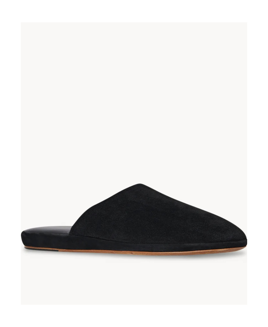 The Row Franco Flat Muller Shoes In Black