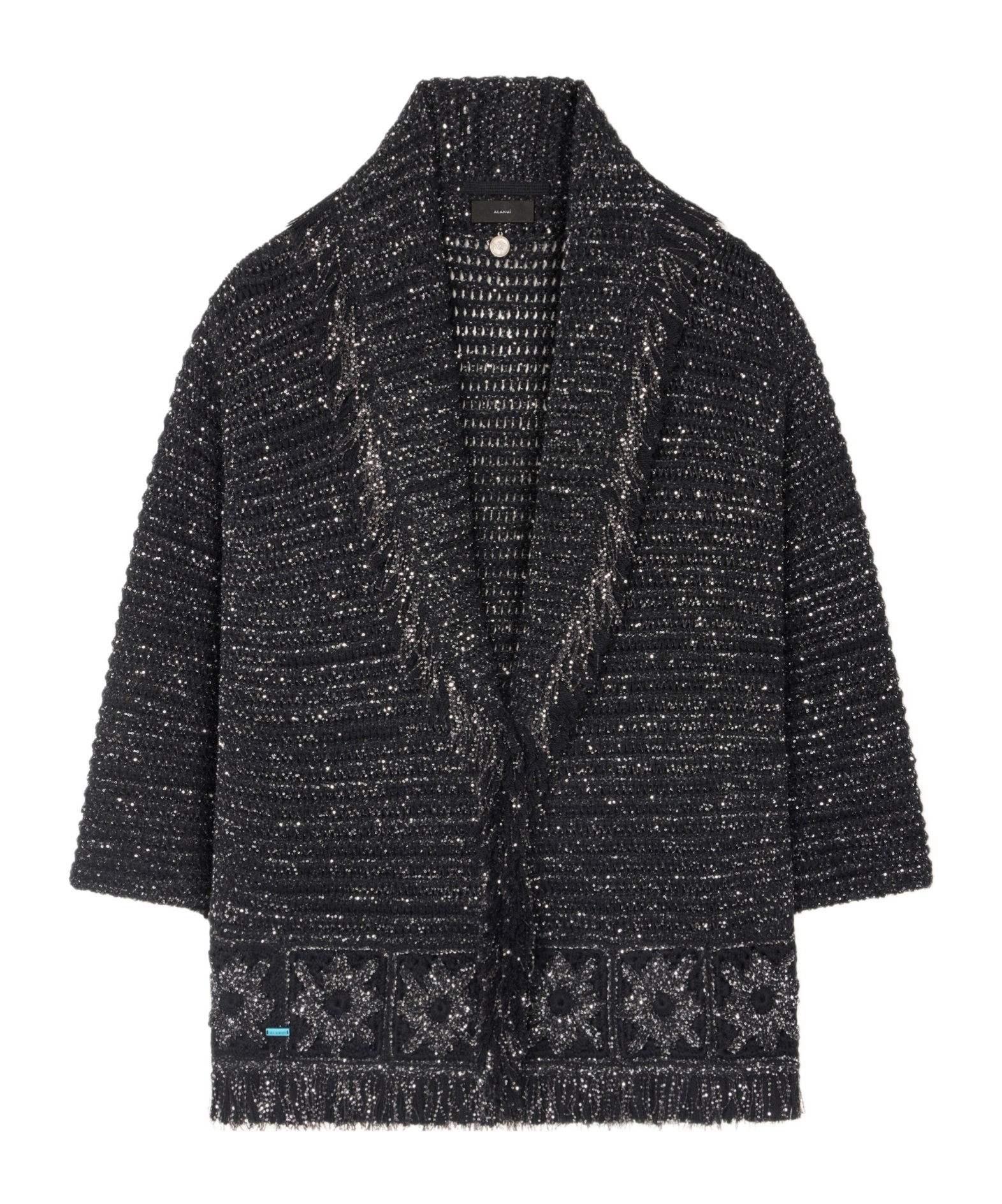 Alanui City Lights Fringed Sequin Cardigan In Multi
