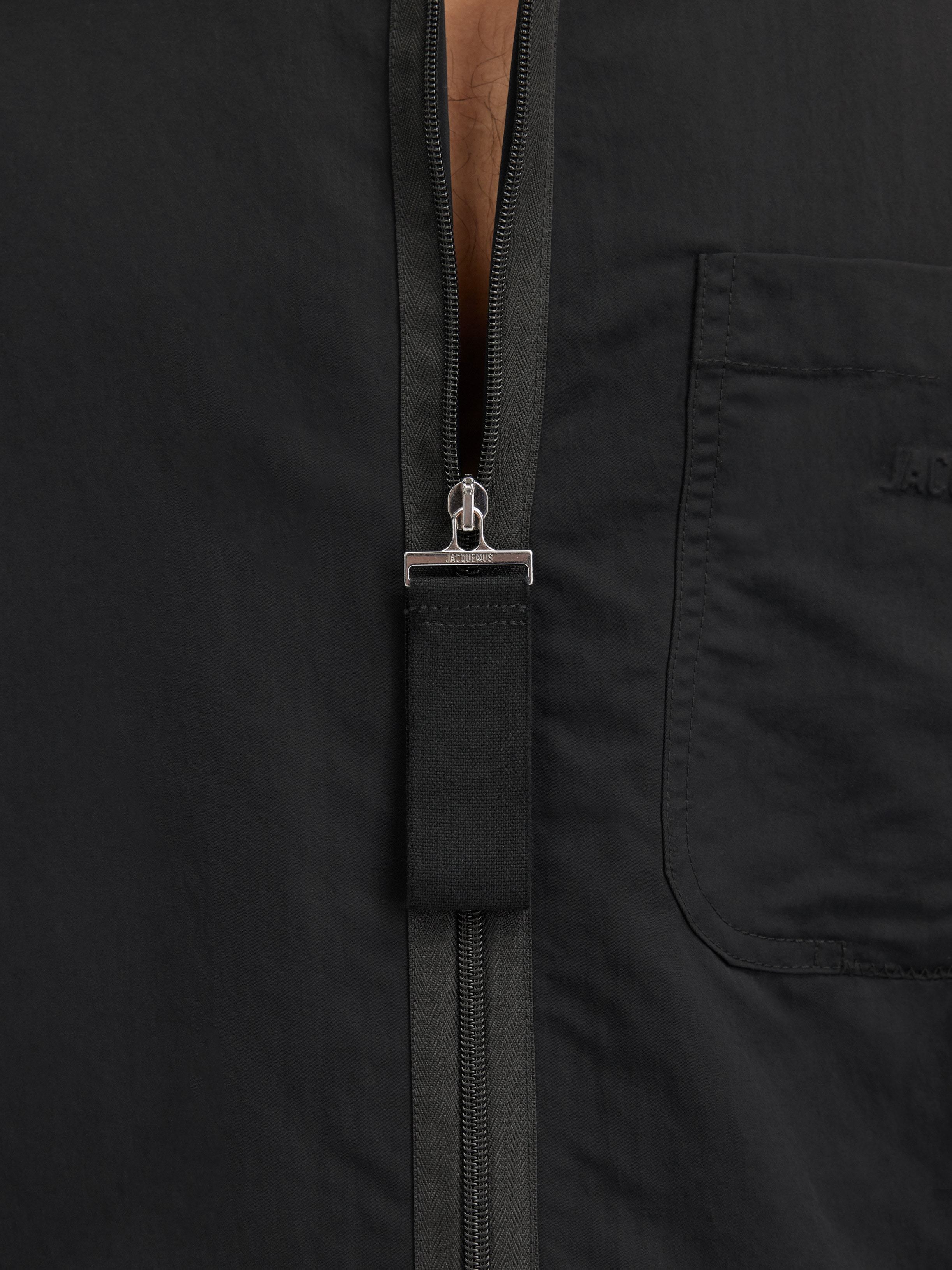 Shop Jacquemus Grosgrain Bomber Jacket In Black