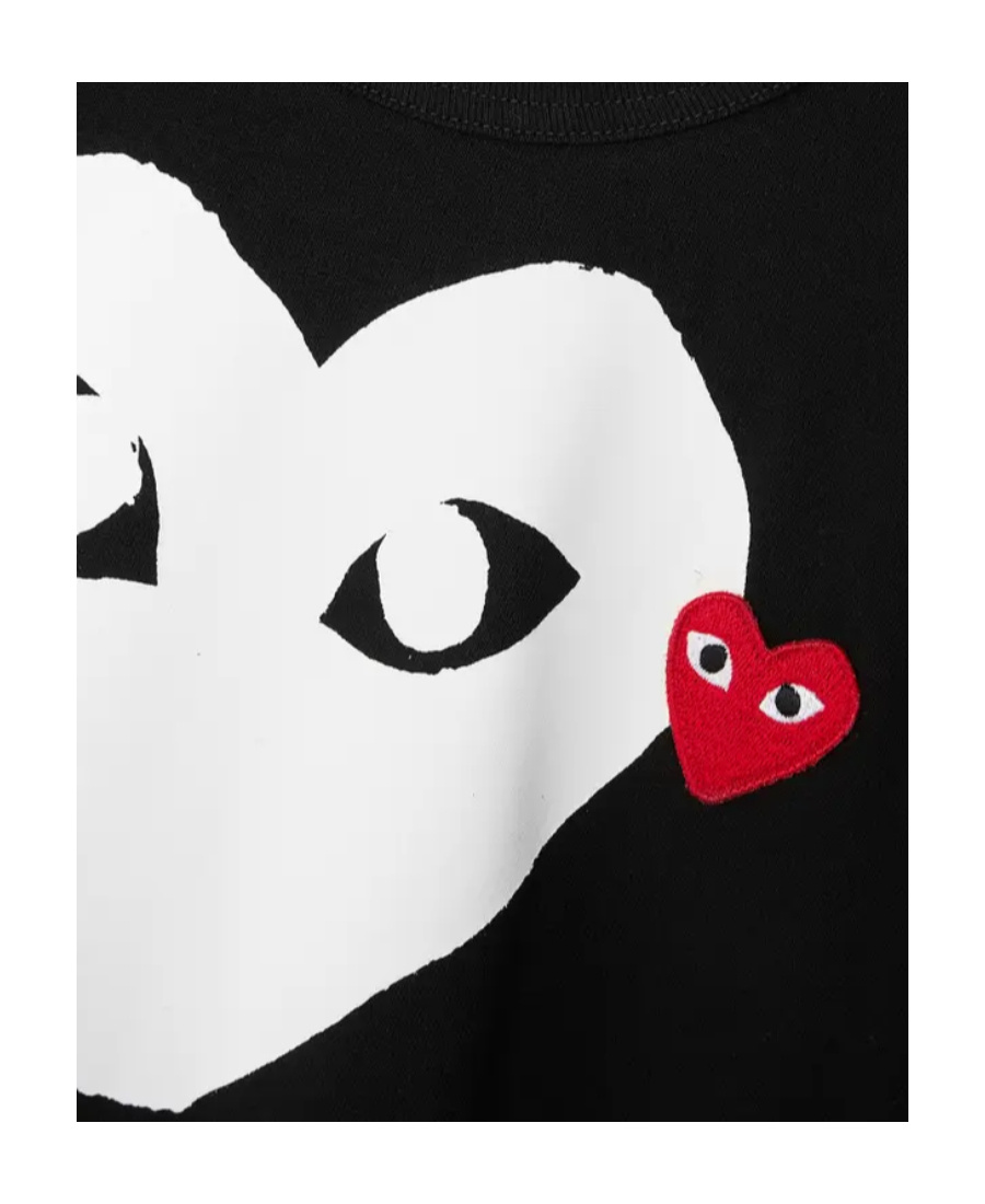 Comme Des Garçons Play Comme Des Garcons Play Mens Black Heart-logo Cotton-jersey T-shirt In Black