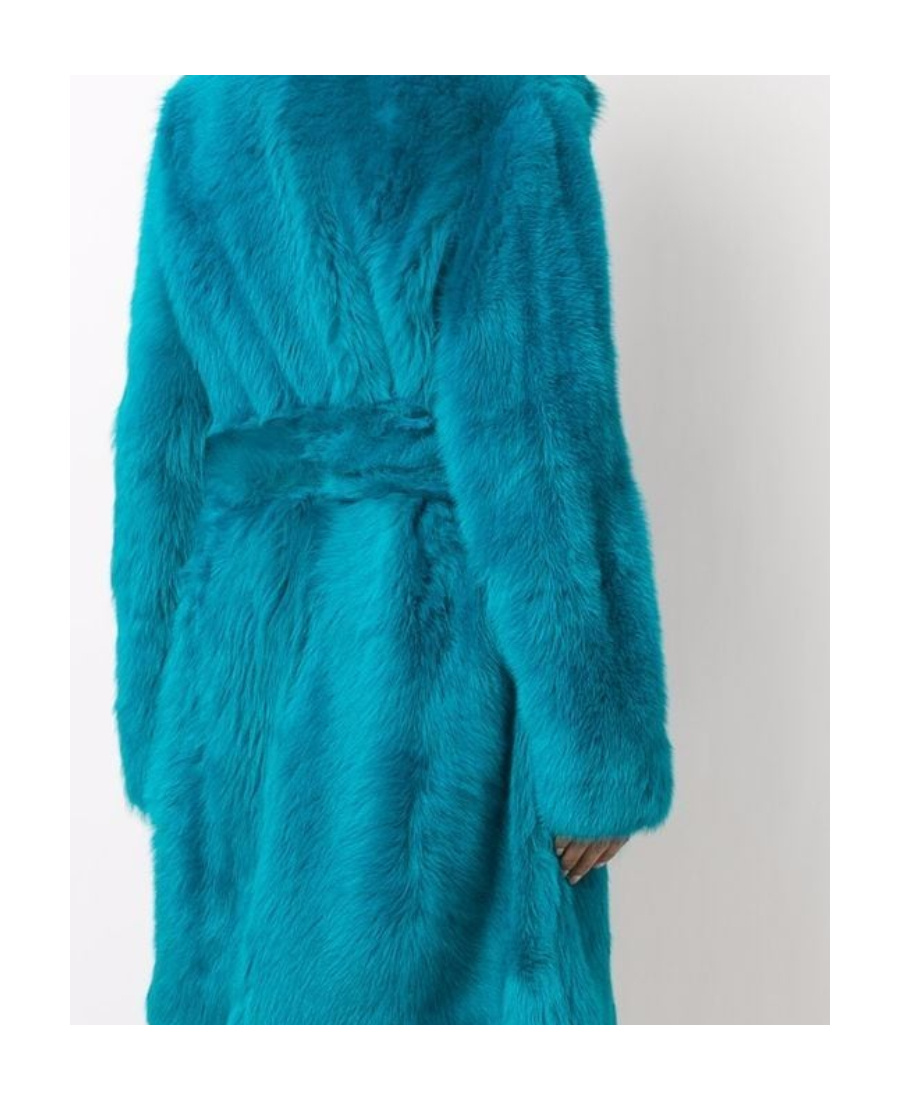 Bottega Veneta Shearling Coat In Blue