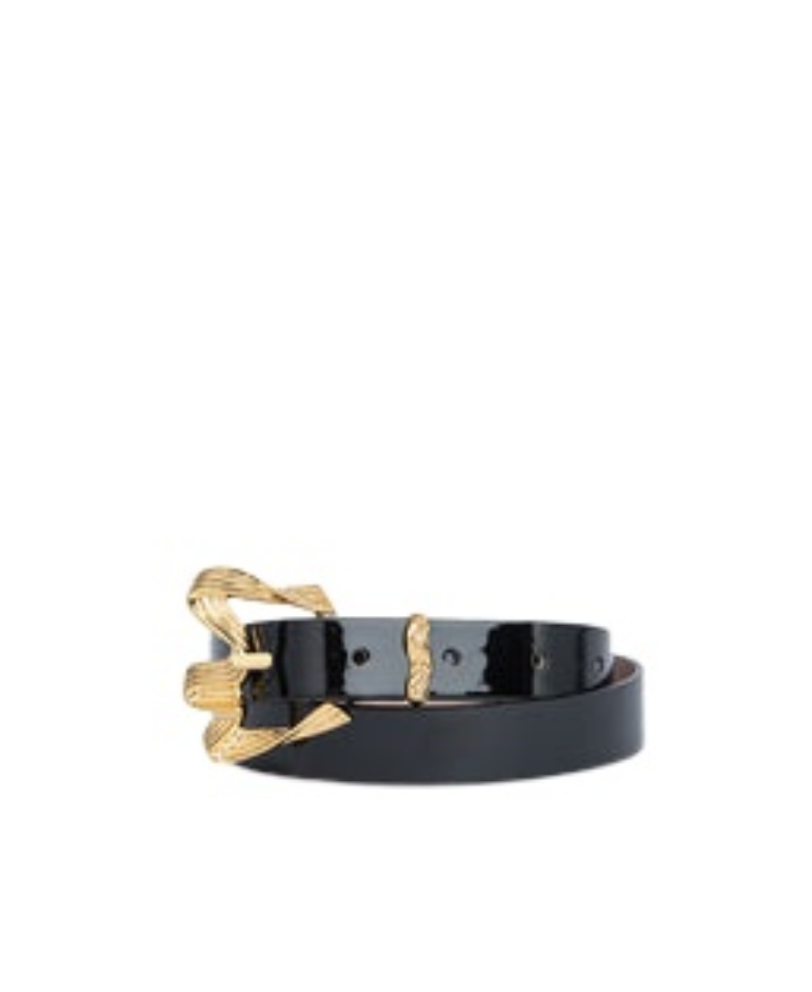 By Far Sculpted-buckle Belt In Black