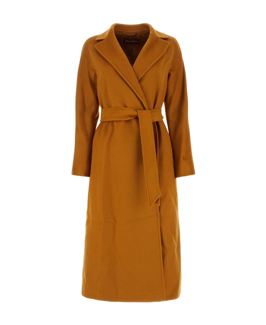 Max Mara Double-breasted Robe Coat In Brown