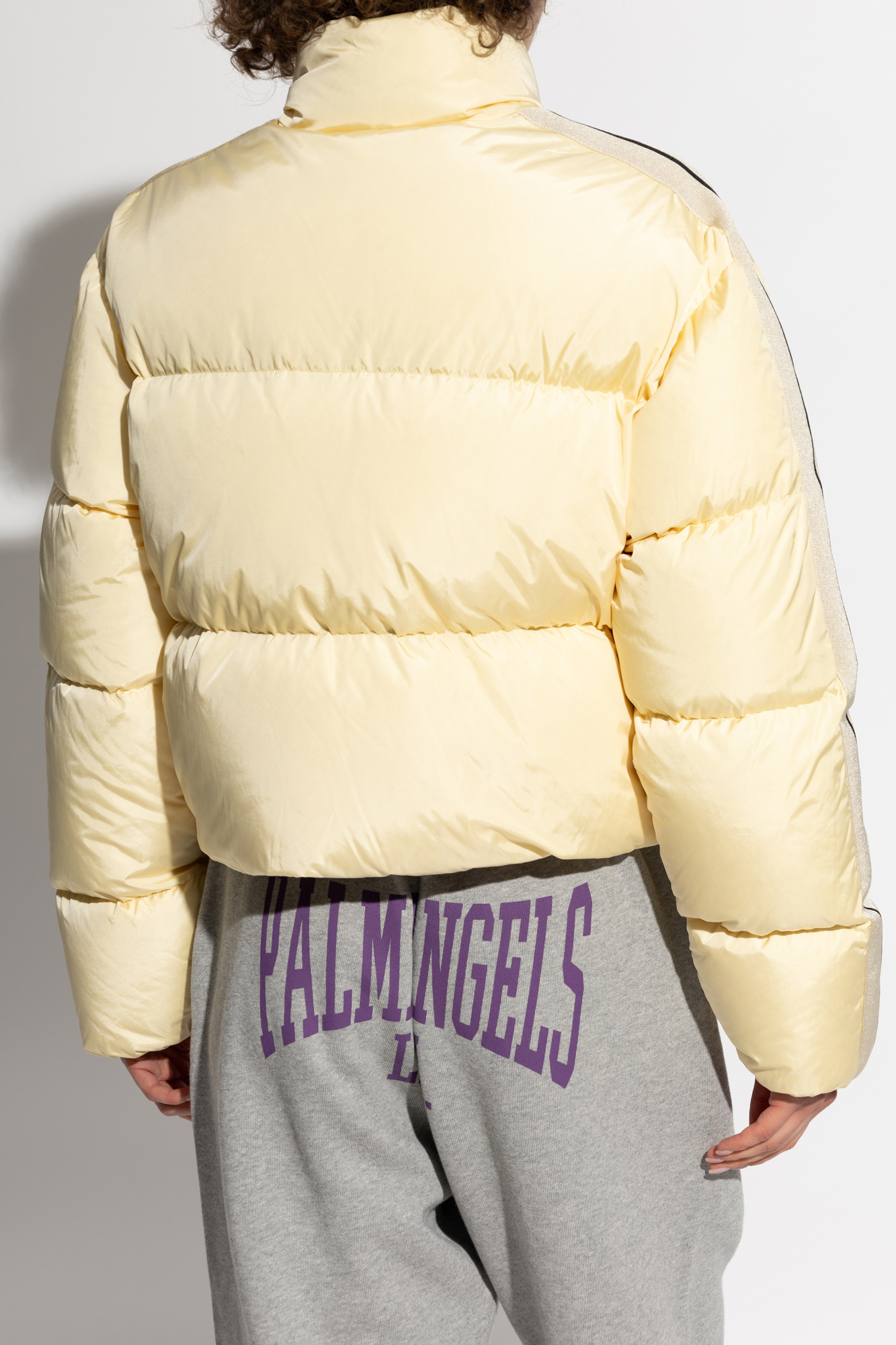 Palm Angels Quilted Down Jacket In Nude