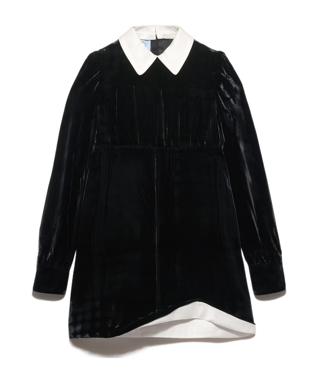Prada Collared Mini Dress In Black