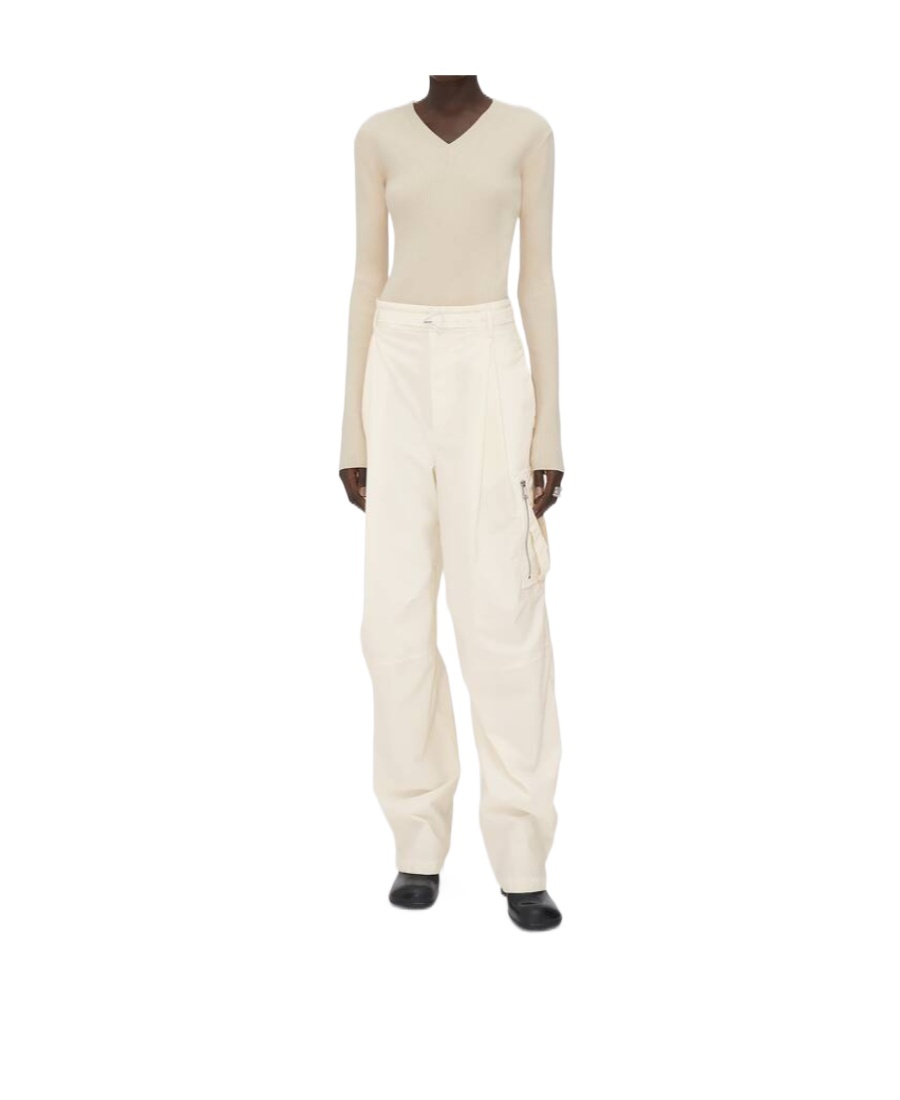 Shop Bottega Veneta Multiple-pocket Wide-leg Trousers In White