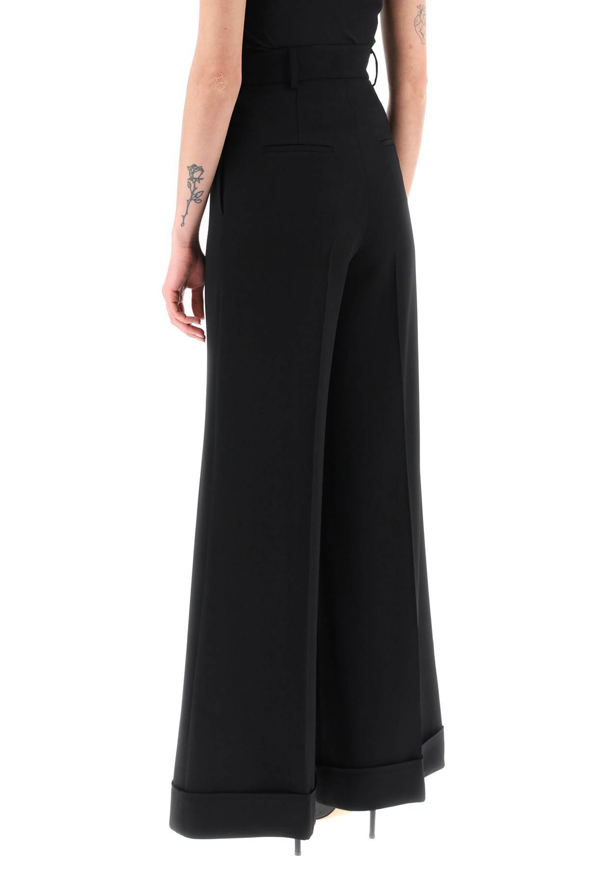 Moschino Women's High-waist Wide-leg Trousers In Black