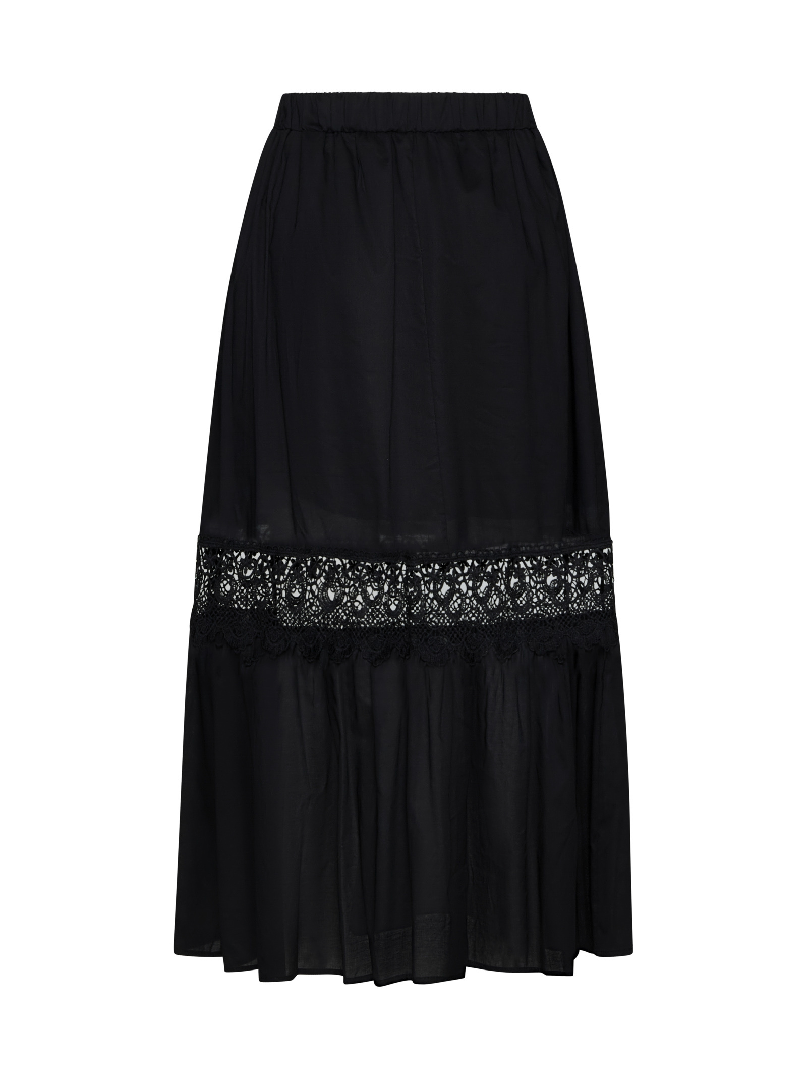 Kaos Lace Trim Midi Skirt
