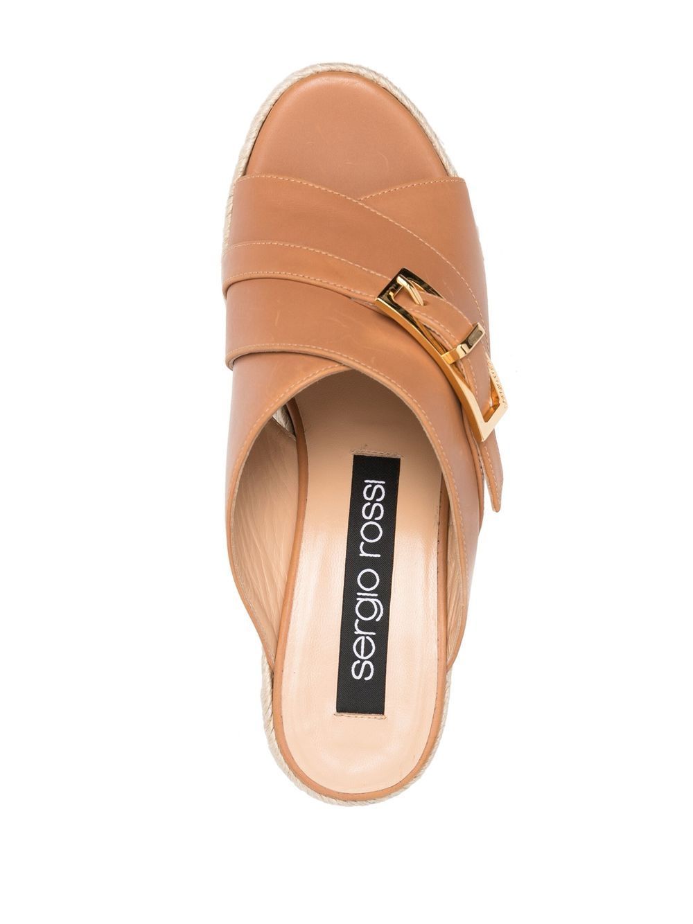 Sergio Rossi Nora 90mm Leather Crossover Strap Mules In Nude