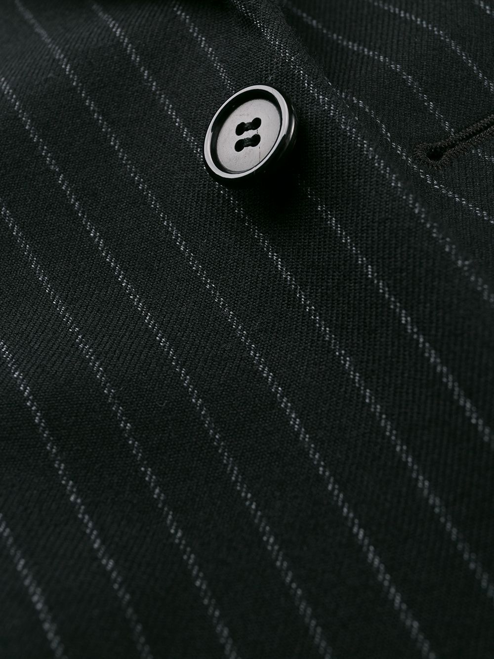Saint Laurent Pinstriped Buttoned Blazer In Black