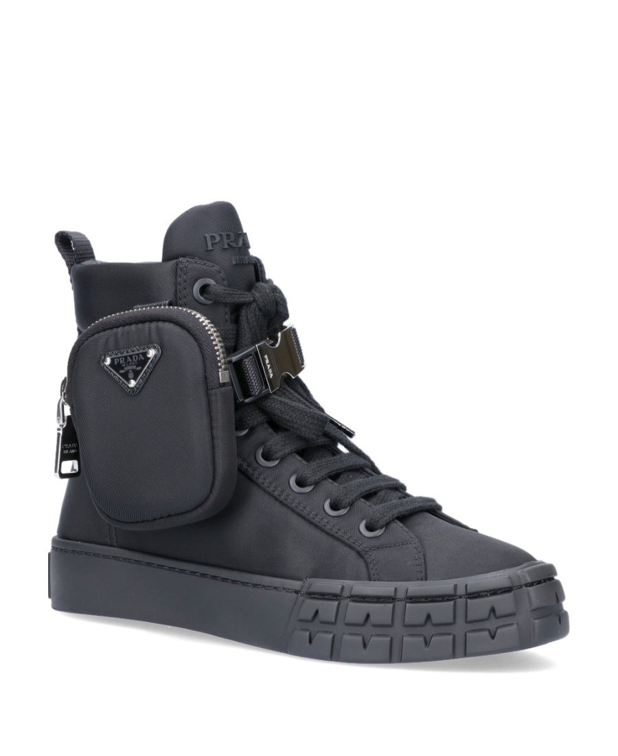Prada Black Logo Short Boots In Black
